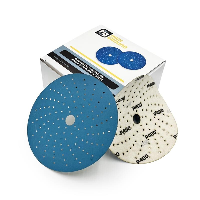 High Ground Blue Ceramic Hook & Loop 6″ w/ Holes Sanding Disc