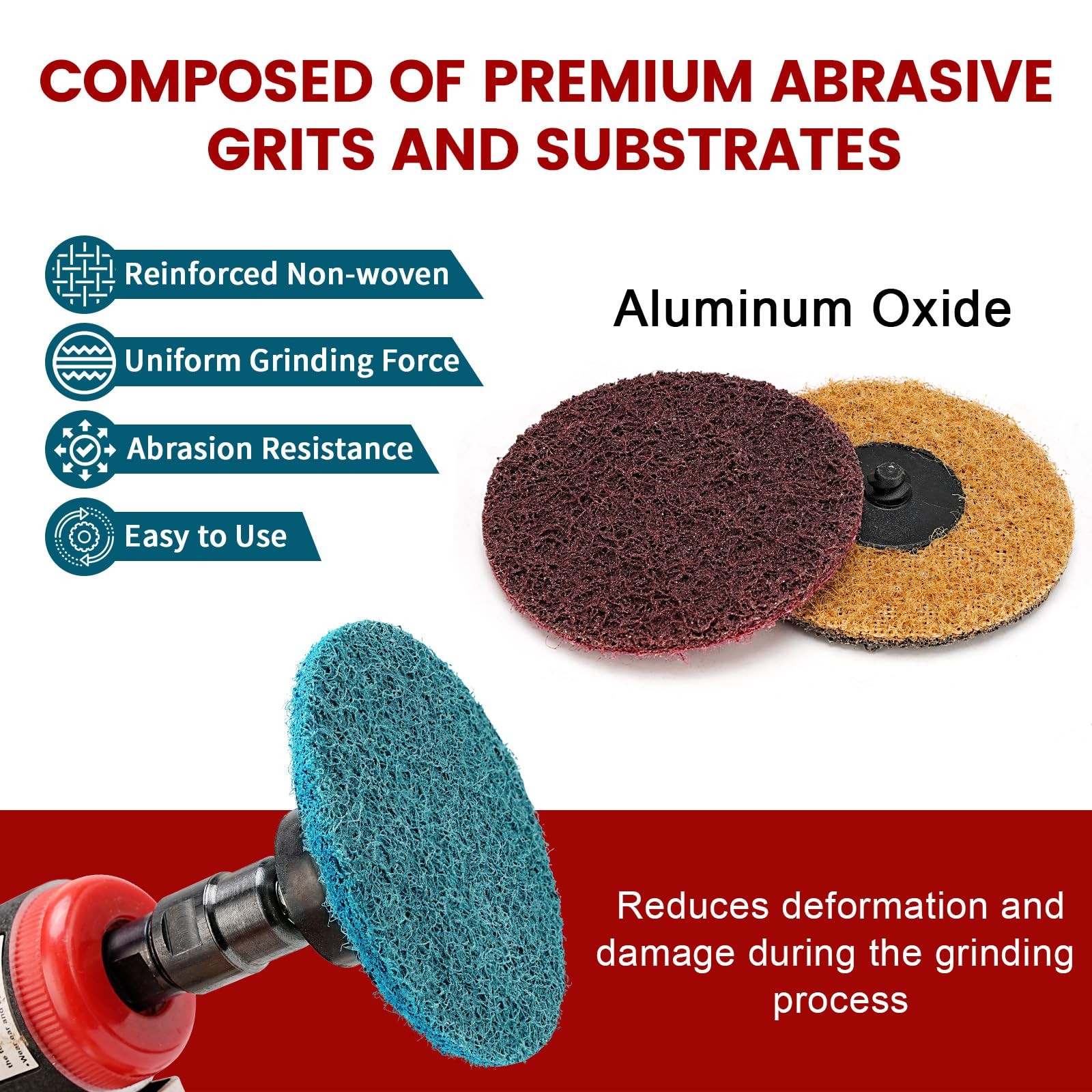 25 Pcs 3 Inch Roll Lock Sanding Discs Quick Change Surface Conditioning Discs