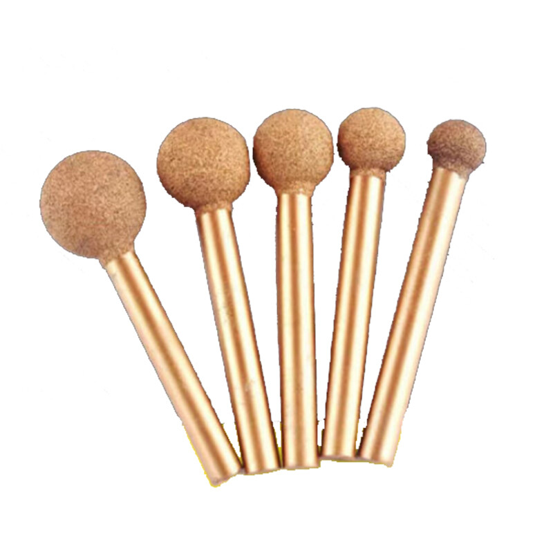 Brazed Diamond Grinding Head Spherical Fine / Coarse Sand Polishing 6mm Shank
