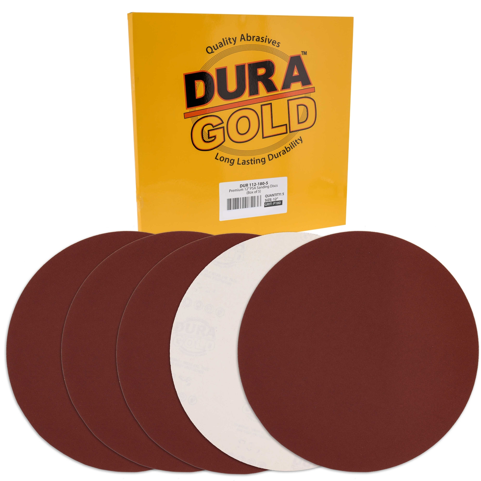 10 Each 12″ 180 Grit PSA Sanding Discs, Aluminum Oxide Sandpaper, Drywall, Floor