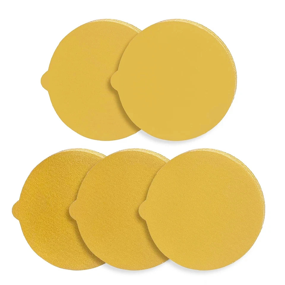 Gold Sandpaper 6 inch PSA Sanding Disc DA Sander 40-800 Grit Adhesive Back
