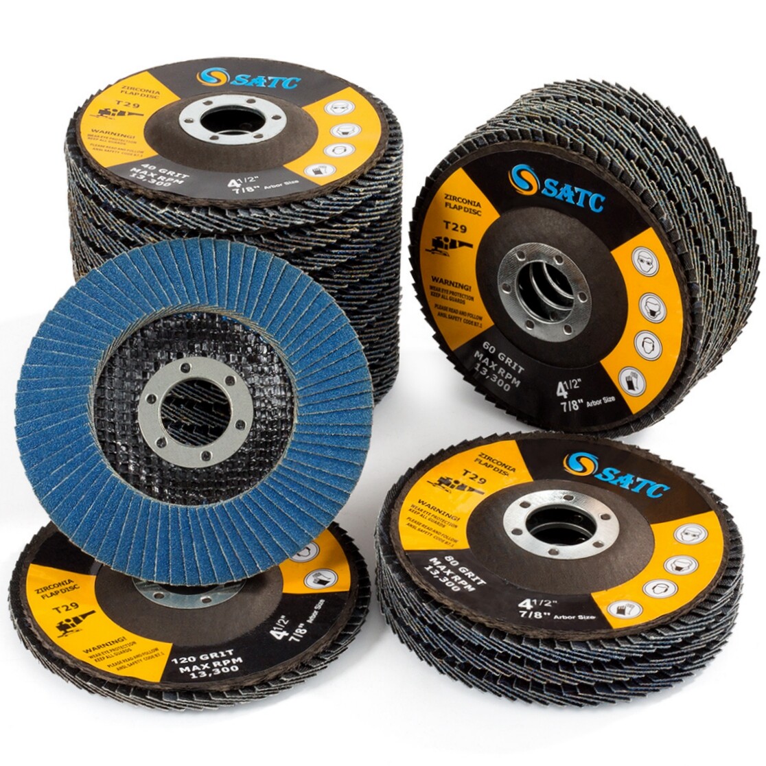 4-1/2″ Zirconia Flap Sanding Disc 40 60 80 120 Grit 4.5″ x 7/8″ Grinding Wheels