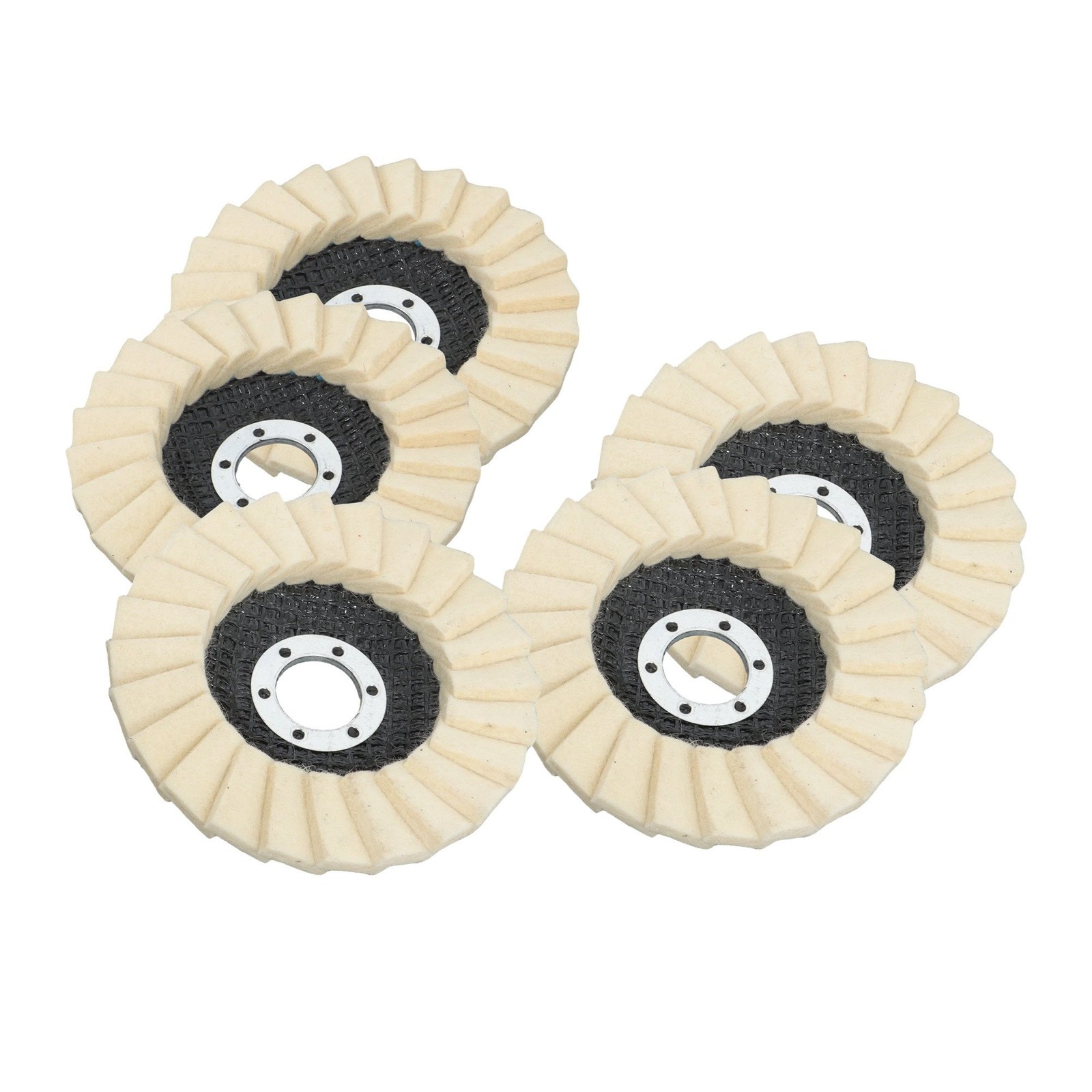8 Pcs Wool Polishing Wheel Disc Set with 4.5 X 7/8″ Buffing Wheel and Compound