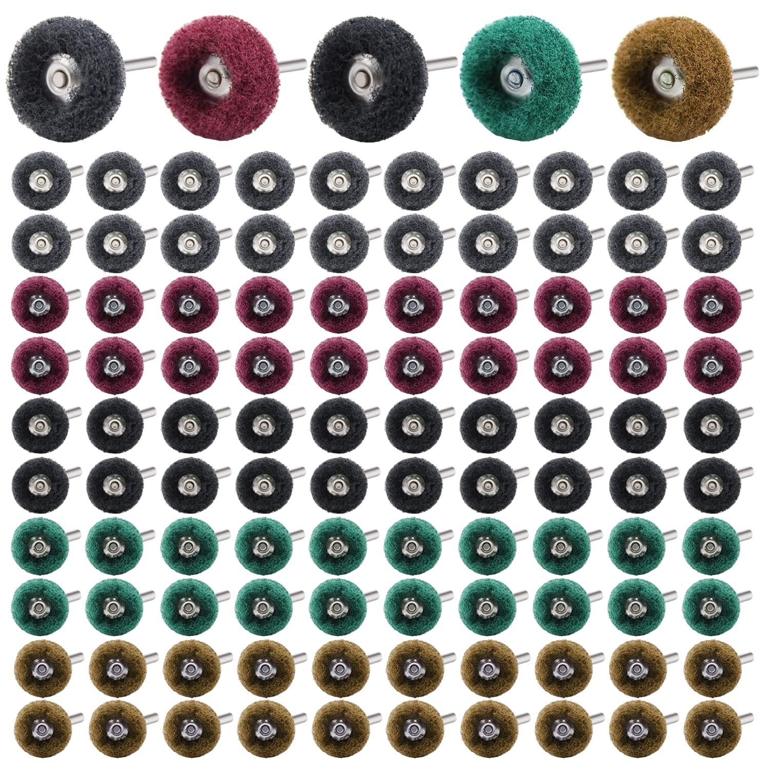 100pc Metal Polishing Buffing Abrasive Wheel Burr Kit Rotary Tool Set For Dremel
