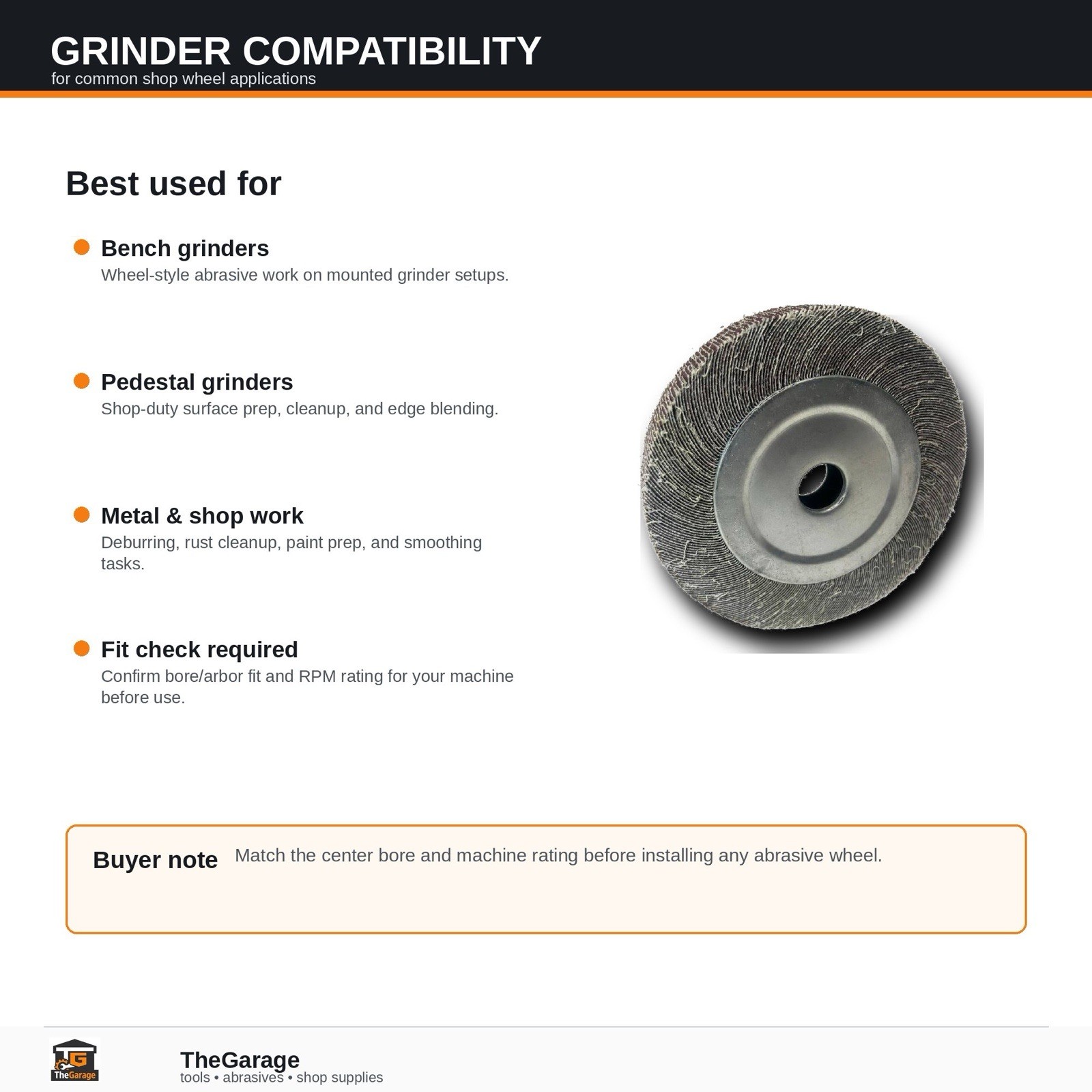 7″ x 1″ 60 Grit Abrasive Flap Wheel Bench Pedestal Grinder Heavy Duty