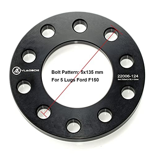 Black Forged 5×5.5 5×135 5×139.7 Wheel Spacers 1/2 Inch (12mm) 12mm-Pack of 4