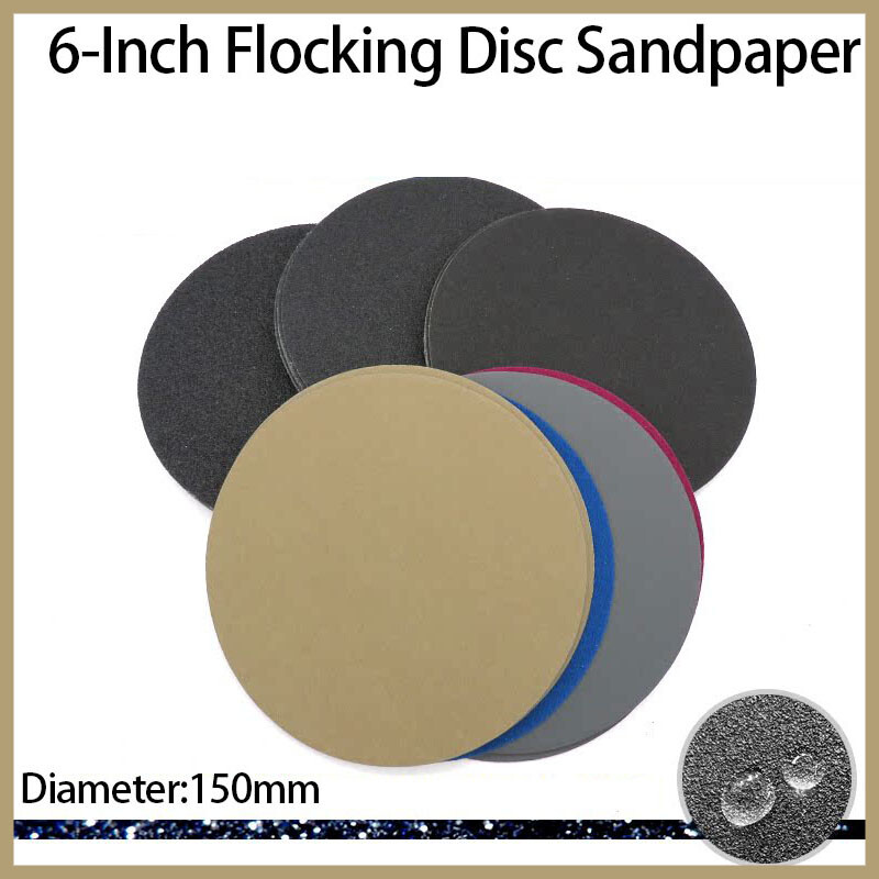 6-Inch Flocking Disc Sandpaper 60-10000 Grit Wet And Dry Dual Use 150mm Diameter
