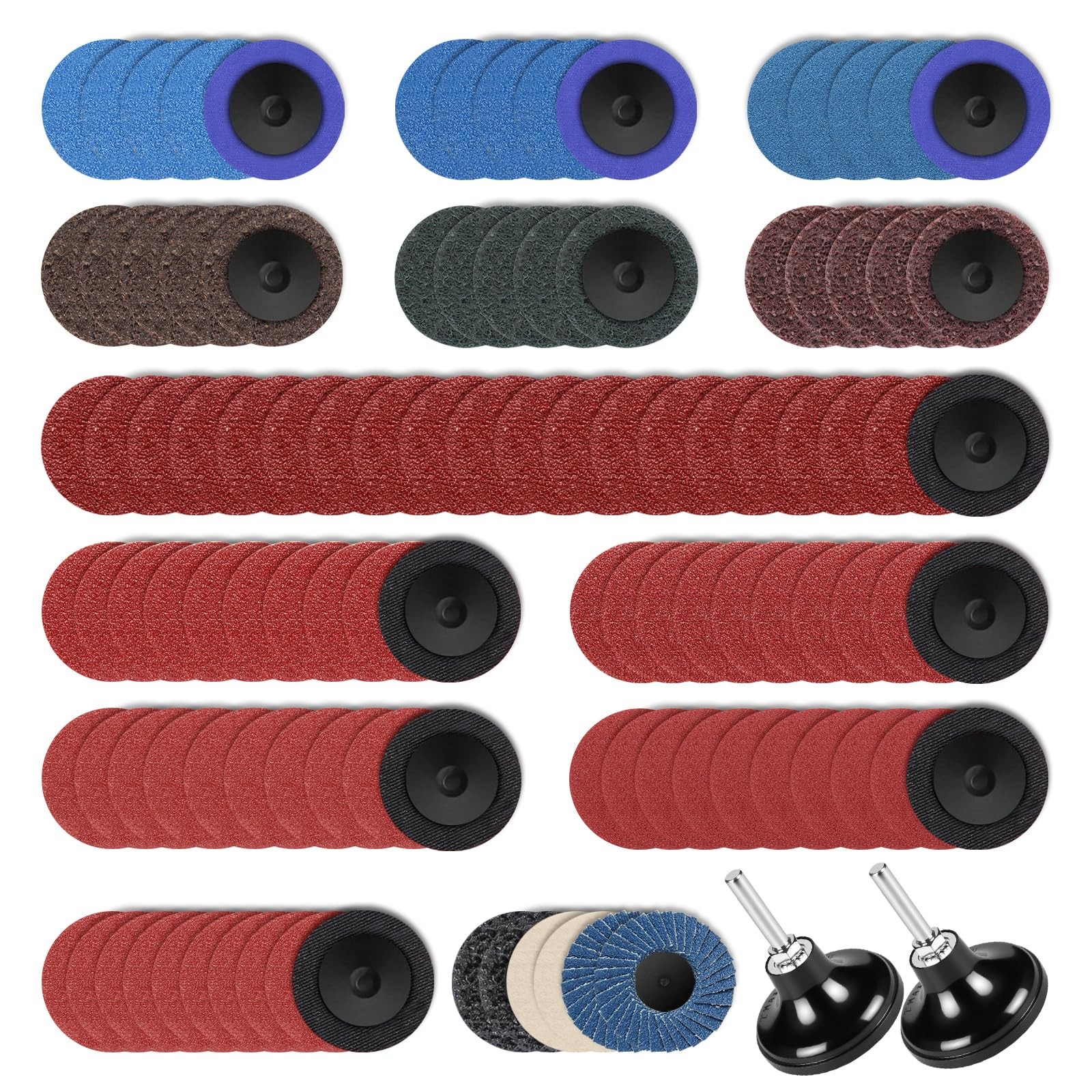 108PCS 2in Sanding Discs Set Quick Change Die Grinder Pads with 1/4 inch Holder