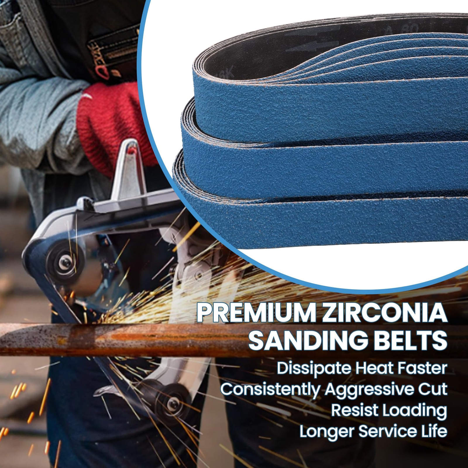 15 Pack 11/2″ x 30″ Zirconia Sanding Belts for Pipe Tube Polisher, 1.5×30 Inc…