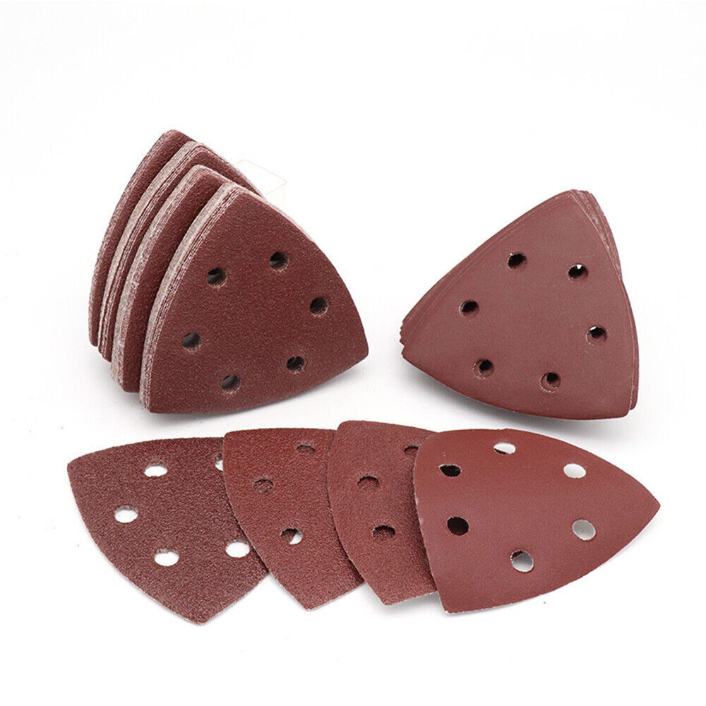 90mm Mouse Sanding Sheets Hook & Loop Triangle Detail Palm Sander Pads All Grit