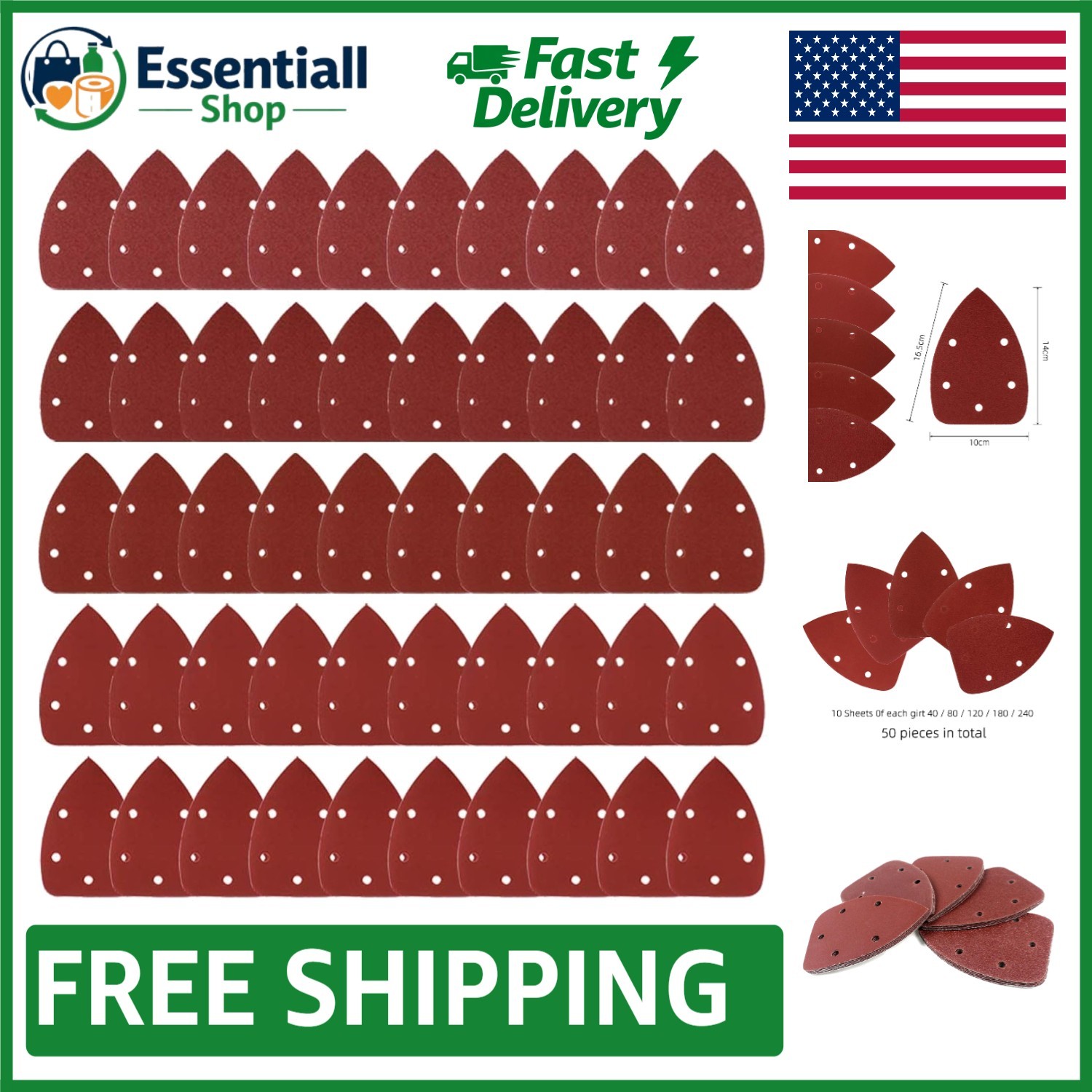 High-Quality 50-Piece Mouse Sandpaper Set: Coarse to Fine Grits for All Needs