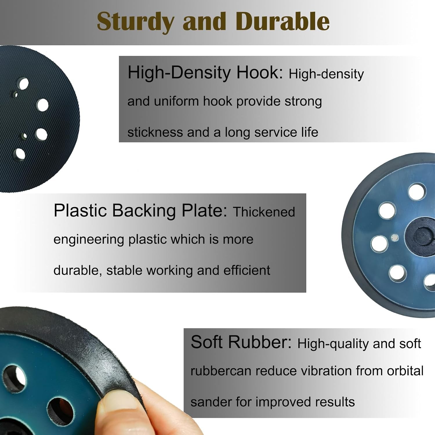 5 Inch 8 Hole Sander Pad Replacement Set for Porter Cable 343 343k 390 390