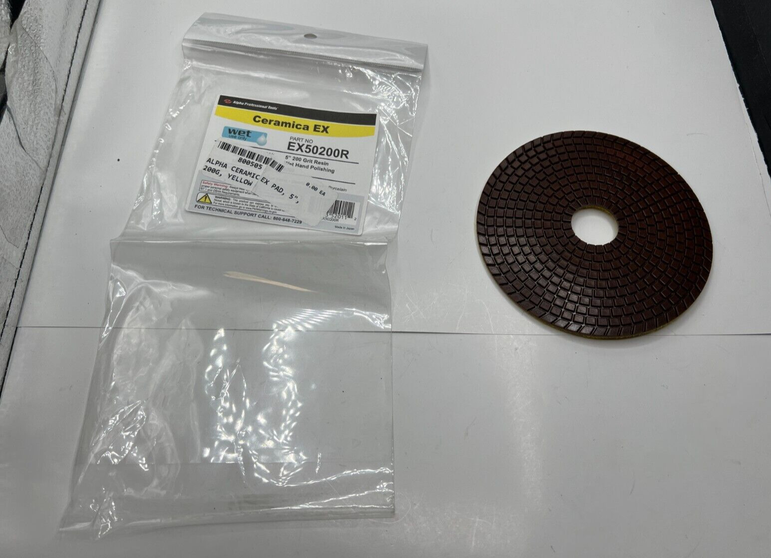 (QTY 2) Ceramica Polishing Pads EX50200R 5″ 200 Grit Yellow
