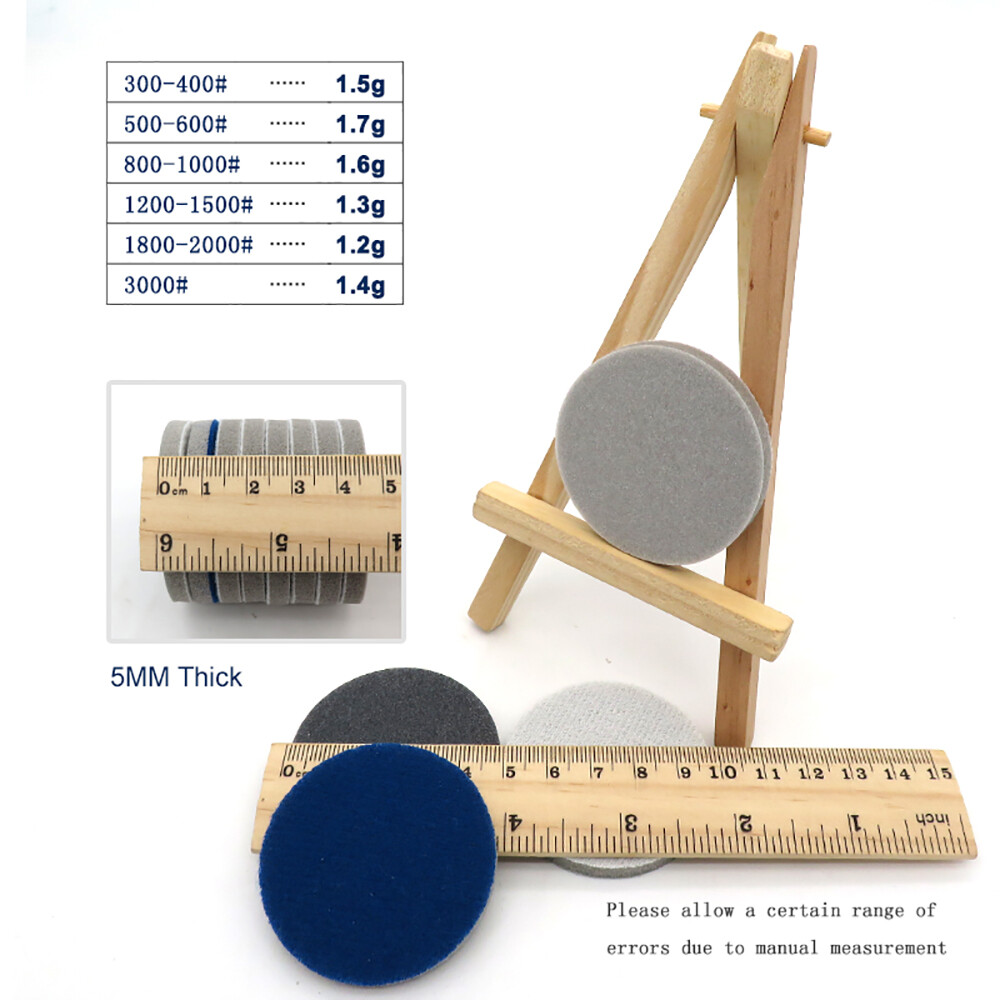 2 Inch（50mm）Hook & Loop Sponge Sandpaper Wet and Dry Sanding Discs 300-3000 Grit