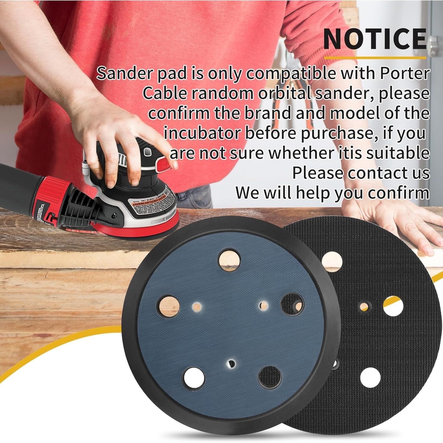 Orbital Sander Replacement Pad 5 Inch 2 Pack for Porter Cable Random Orbit Sa…