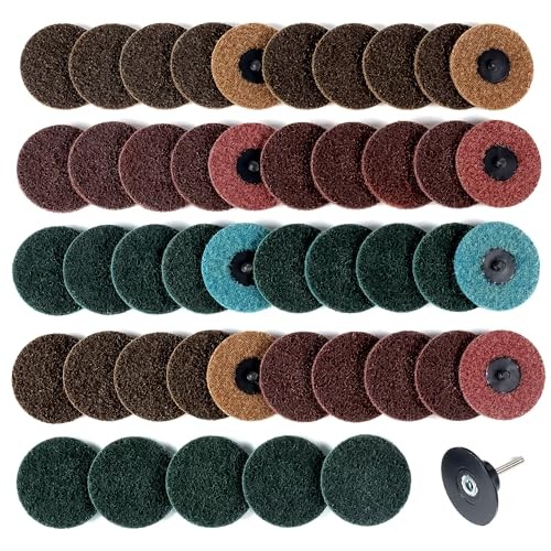 45Pcs Sanding Disc 45PCS Coarse/Medium/Fine Grit+1/4″ Drill Backing Pad 3 Inch