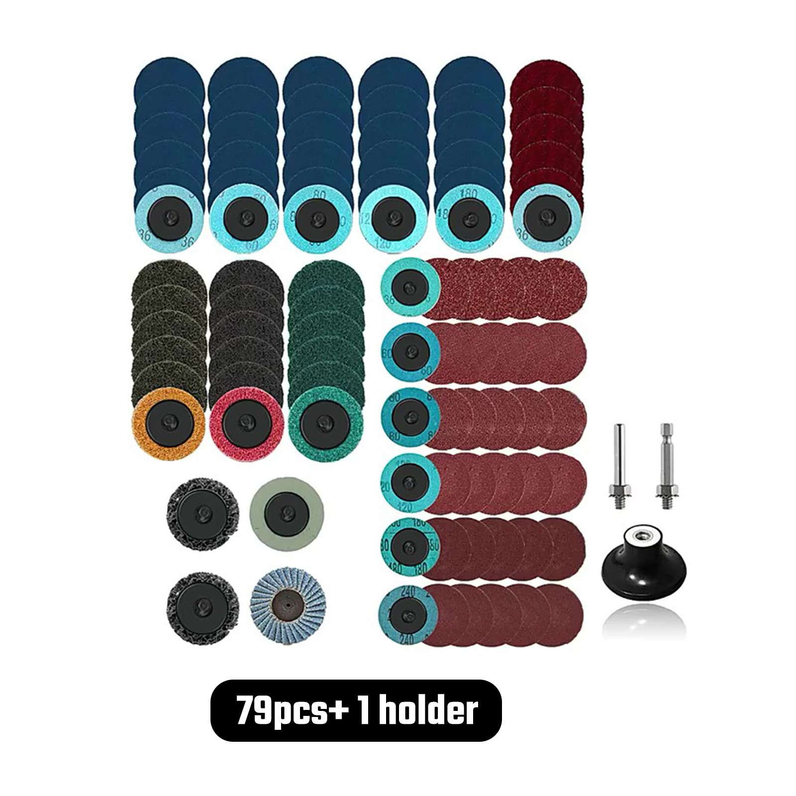 34Pcs/79Pcs Cleaning Conditioning Roll Lock Surface Polishing Sanding Discs