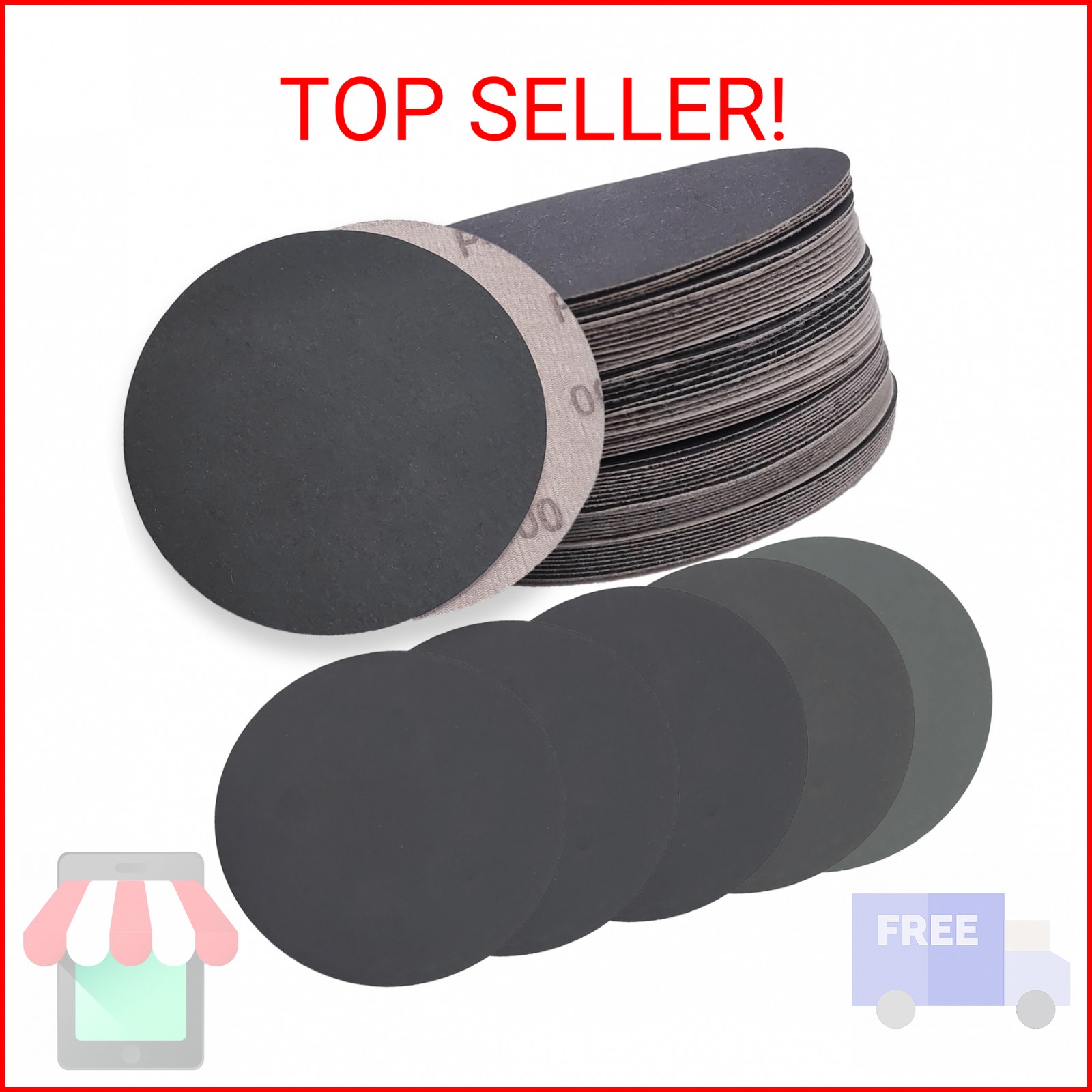50 Pcs 6 Inch Wet Dry Sanding Discs 1000 1500 2000 3000 5000 Grit Sandpaper Sand