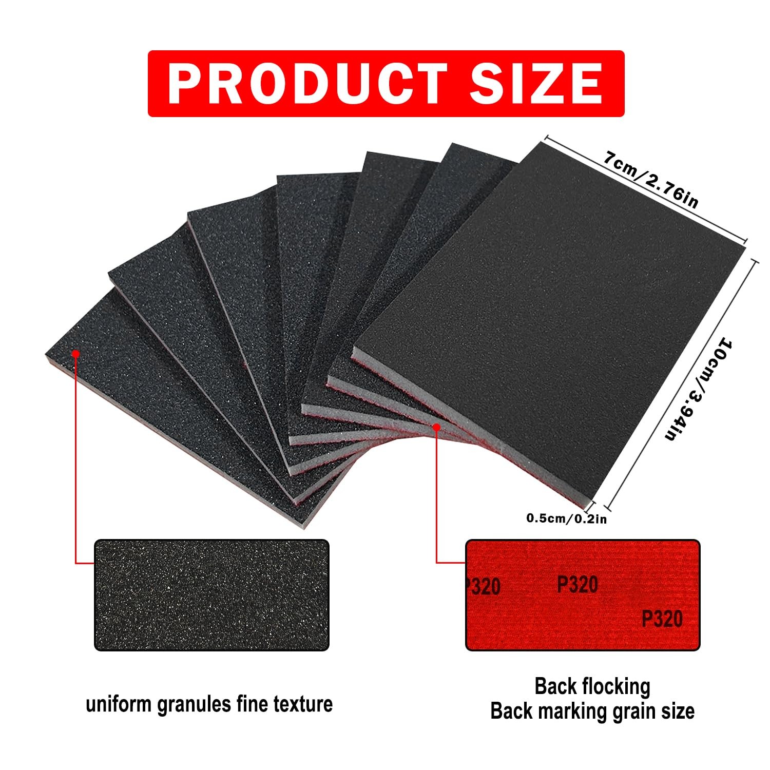 Necosthua 20PCS 3 x 4 Inch 180 Grit Sanding Sponge, Ultra Fine Sanding Sponge…