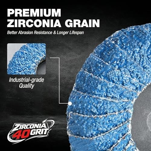 10PCS Mixed Flap Disc Set for Die Grinder, 3″ Flat & 2″ Curved 40 Grit