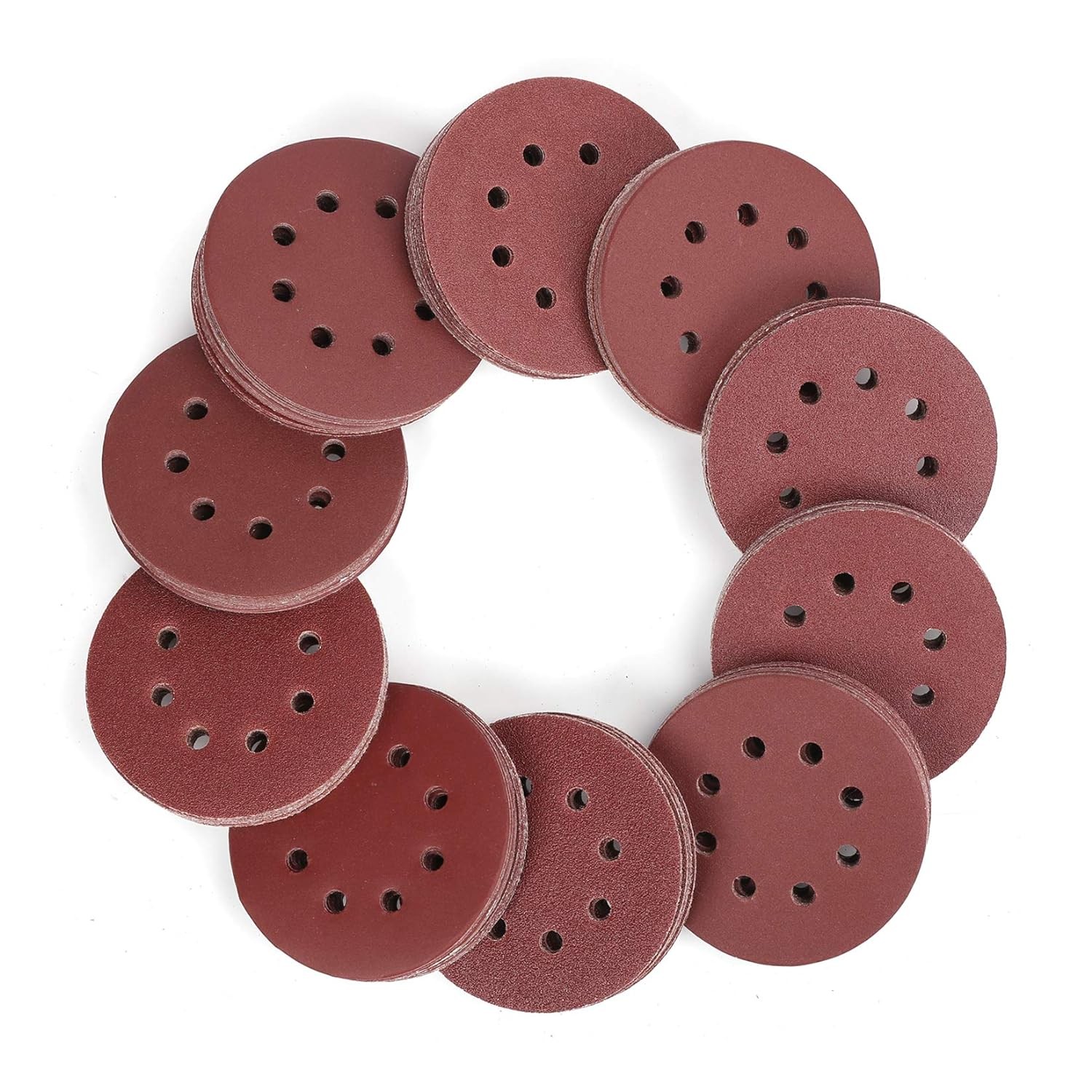 WORKPRO 150-piece Sanding Discs Set 5-Inch 8-Hole for Random Orbital Sander New