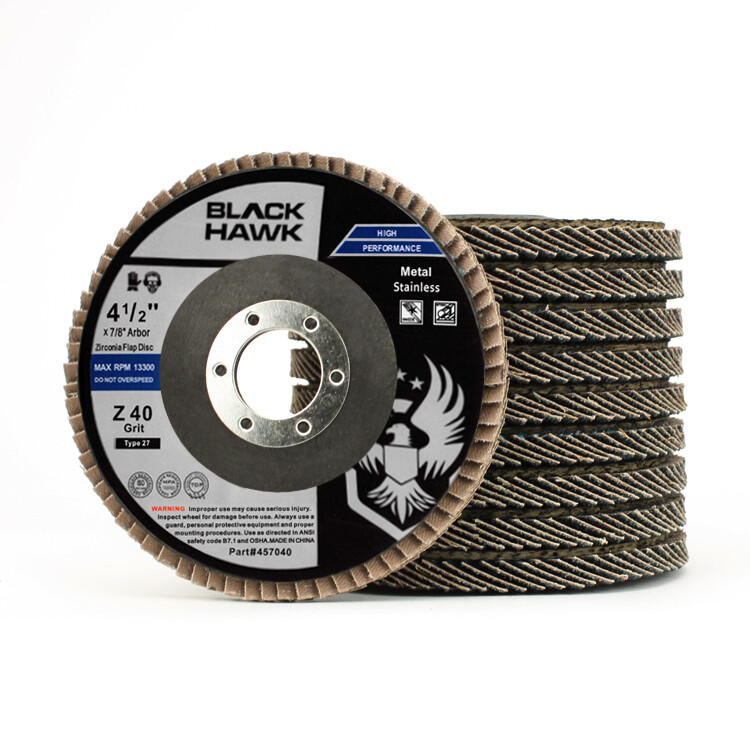 4-1/2″ x 7/8″ Black Hawk Zirconia Flap Discs T27 4.5″ Sanding & Grinding Wheels