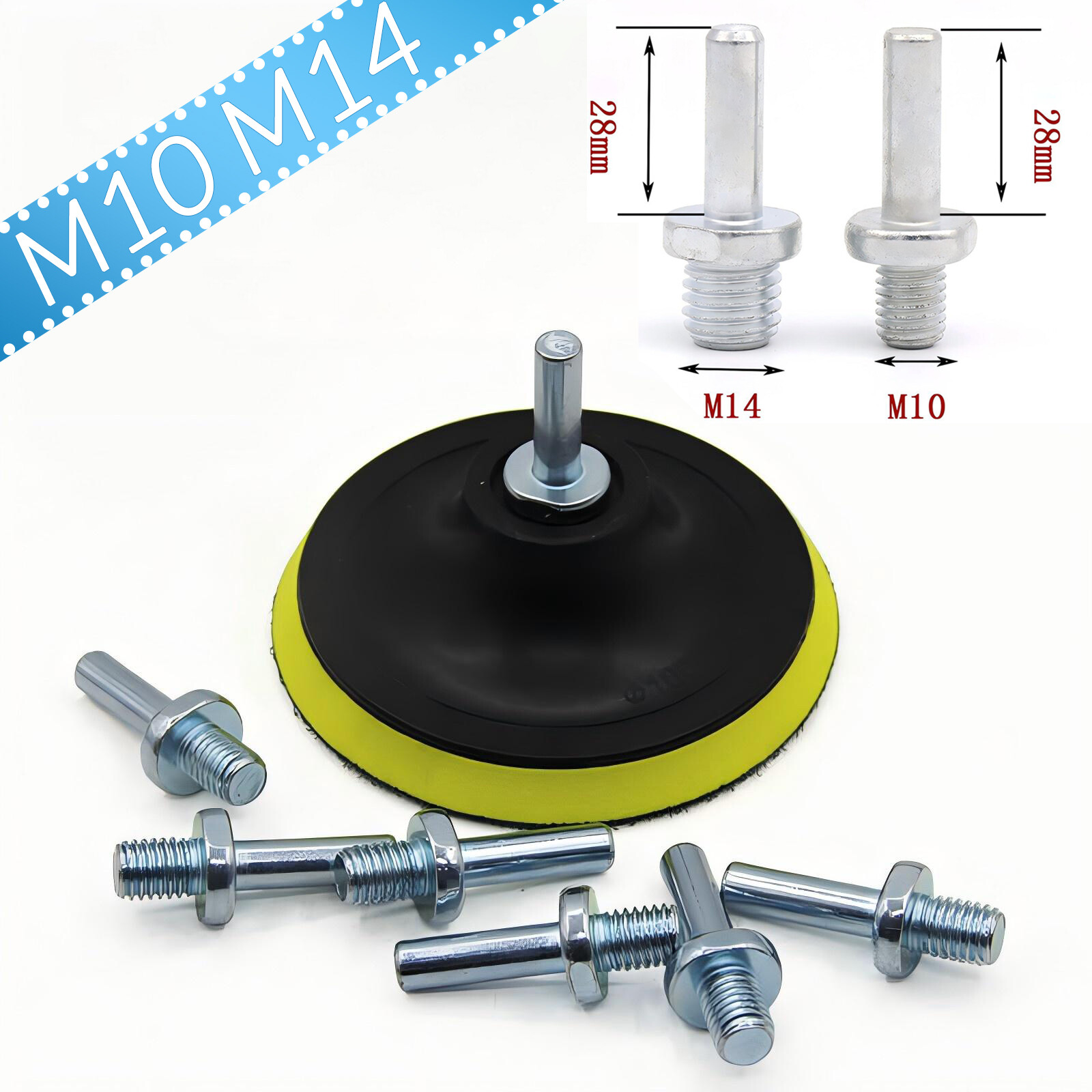 M10 M14 Electric Drill To Angle Grinder Sander Mandrel Adapter For Backing Pad