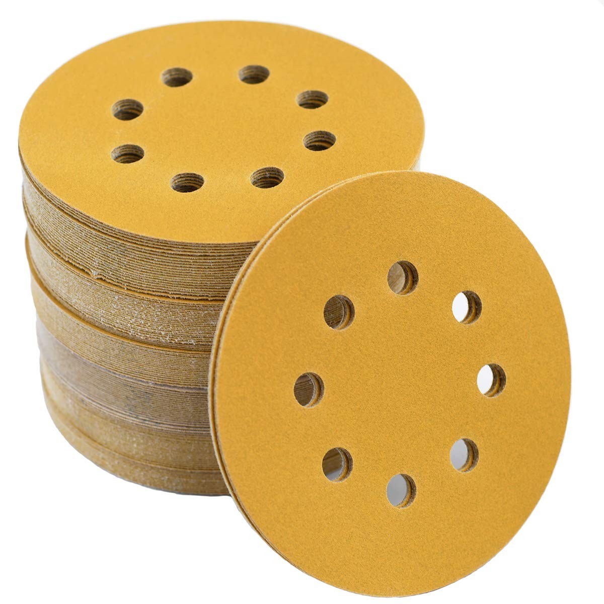 Efficient 5-Inch Sanding Discs 220-Grit with Dust Collection – 100 Count