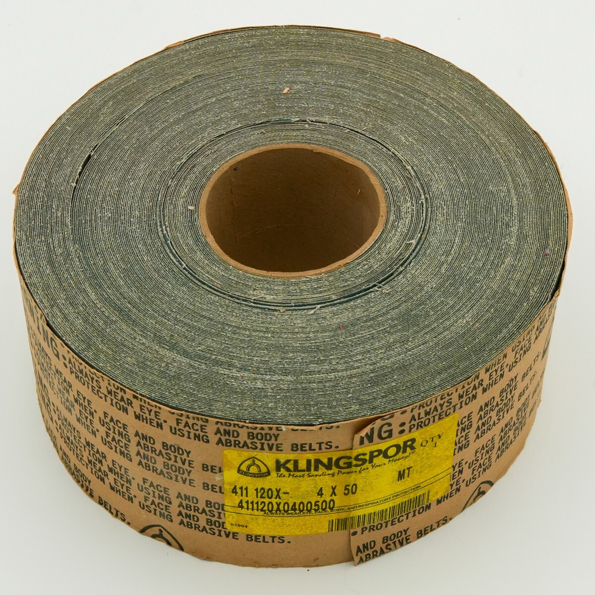Klingspor 4″ x 50′ Sandpaper Roll, 120 grit, Cloth Backed