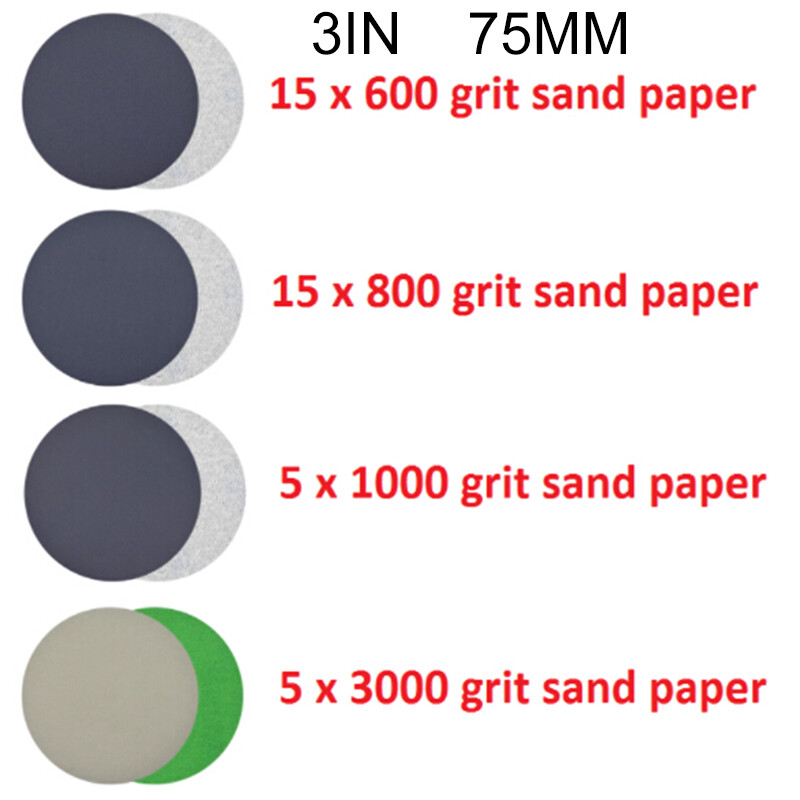 3 Inches Waterproof Silicon Carbide Sand Paper Abrasive Disc Wear-Resistance Set