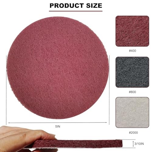 15 Pack Hoop and Loop Multipurpose Scrubber Scouring Pads – Flocking 5 Inch