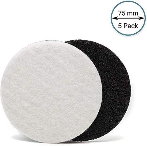 3 inch (75mm) Pack of 5 Felt Polishing Pads for Polishing Glass, Plastic,