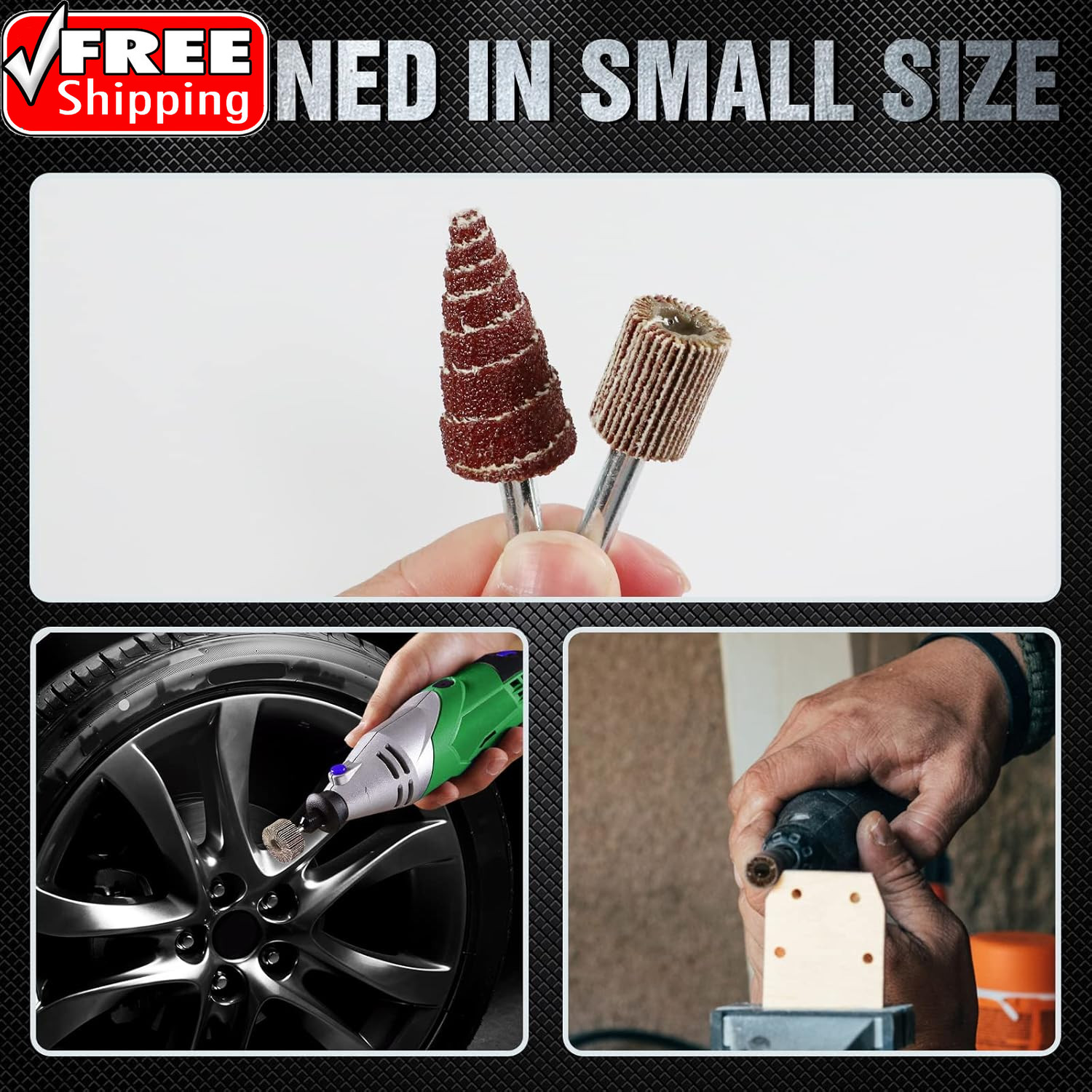 20 Pcs Flap Wheel Sander Set 80 Grit Sanding Wheel for Drill 1/4″ Shank for Meta