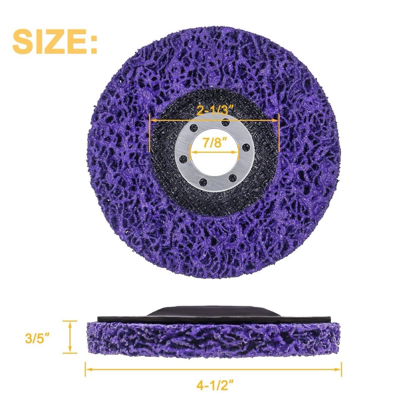 3 Pack 4.5 inch Strip Discs 4-1/2″ x 7/8″ Poly Stripping Wheel for Grinder 115mm