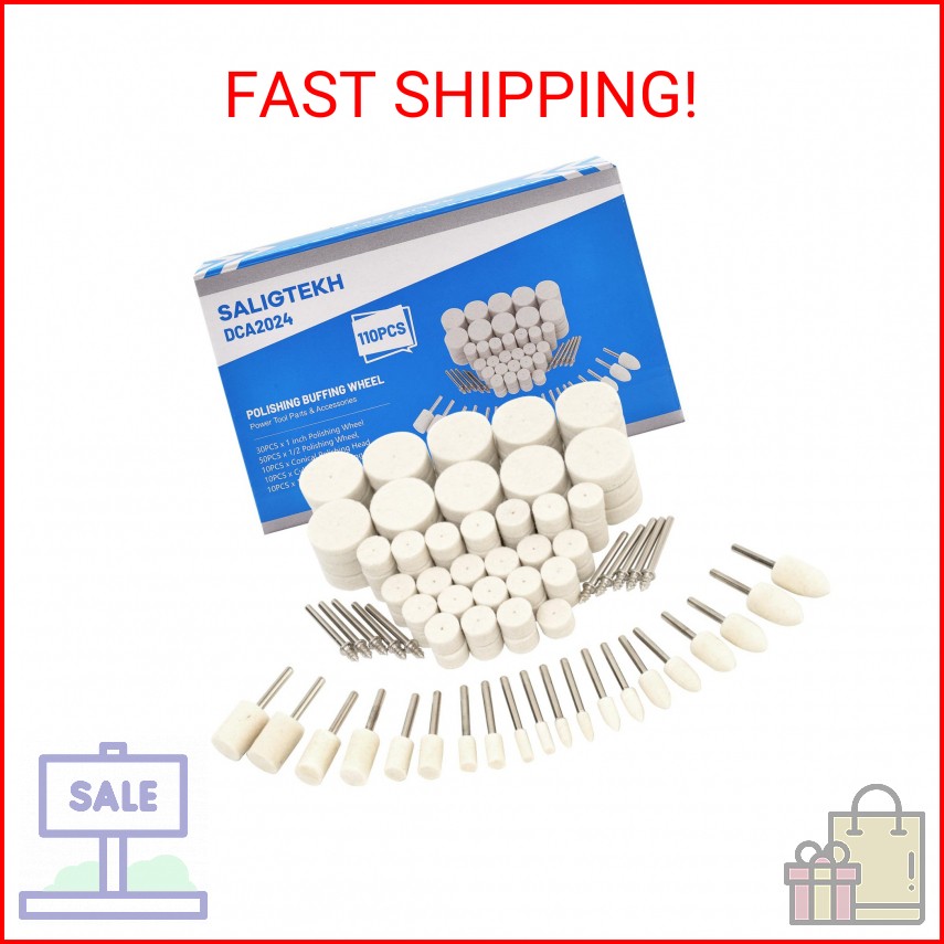 Polishing Buffing Wheel for Rotary Tool, 110PCS Wool Felt Wheel Accessories,Poli