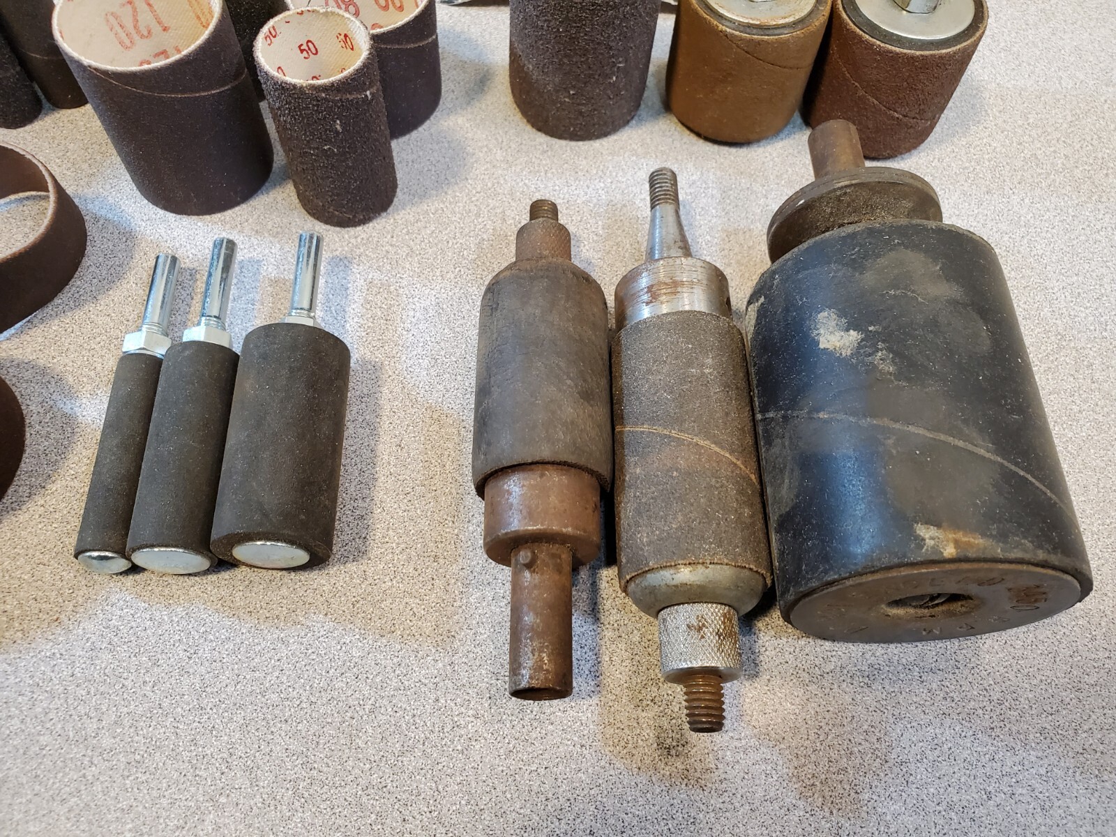 Lot of 52 Drum Spindle Sander Sleeves & Sanding Drums