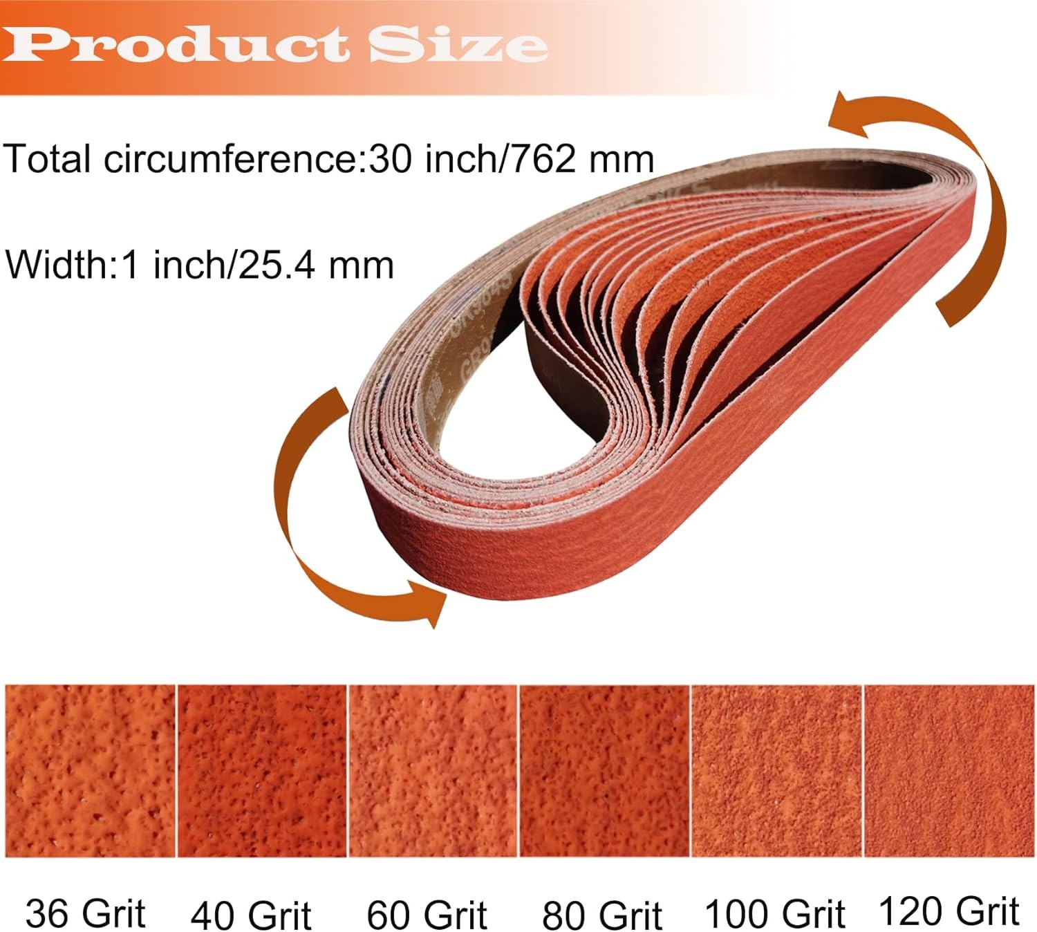 12 Pack 1 x 30 Inch Metal Grinding Ceramic Sanding Belts Kit -2 Pcs Each of…
