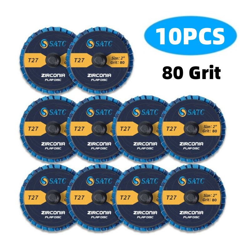 10PCS 2 in Die Grinder Drill Grinding Wheels Roll Lock Sanding Flap Disc 80 Grit