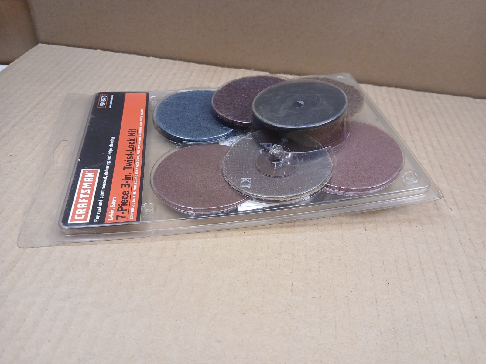 Craftsman 9-64876 7-Piece 3″ Twist Lock Kit 1/4″ Stem Rust/Paint Removal NOP