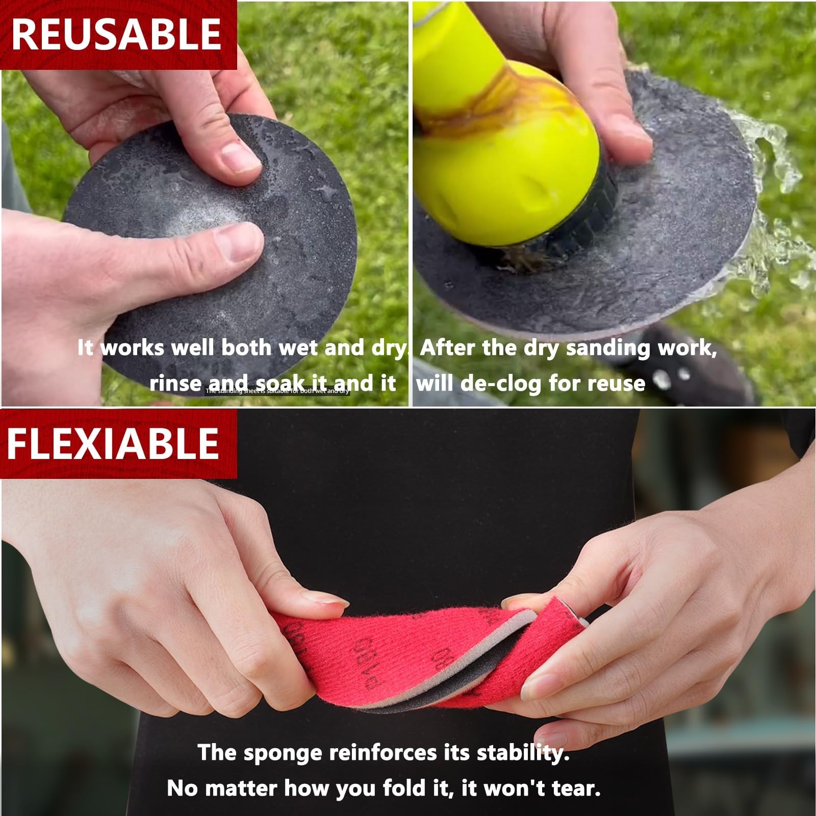 18Pcs 5 Inch Hook and Loop Sanding Sponge Discs 1200 Grit Wet Dry Sanding Pad…