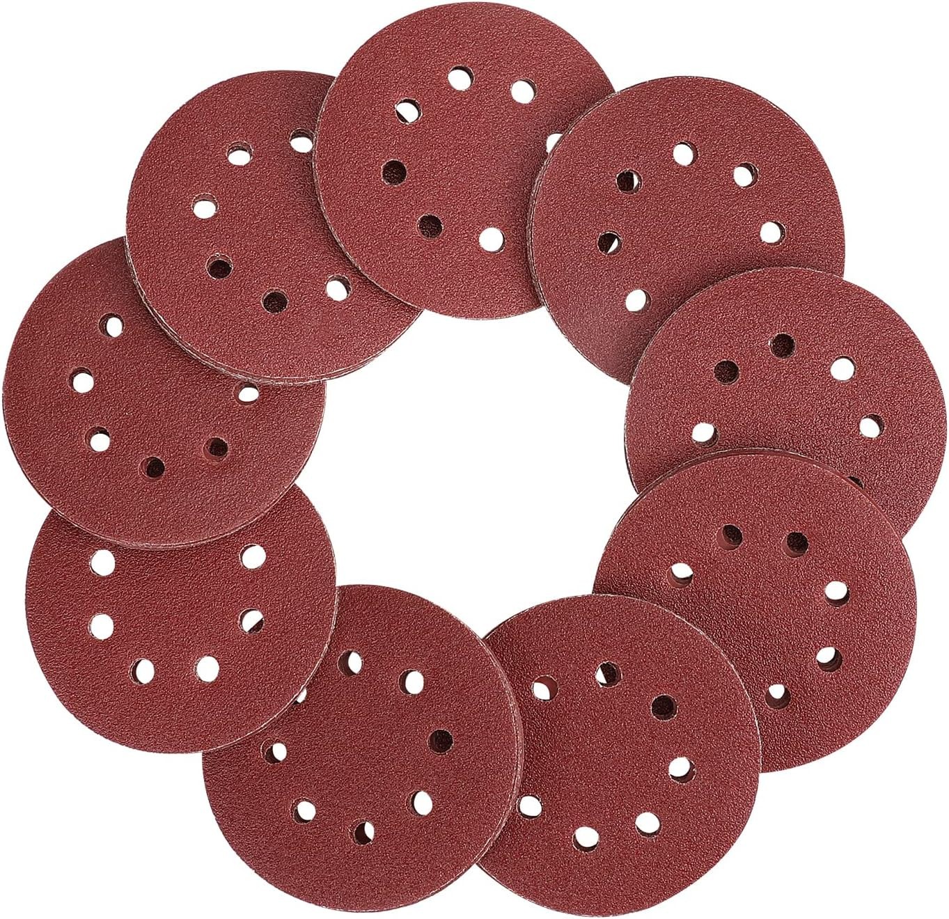 WORKPRO 80PC Sanding Disc Sandpaper 5″ 8-Hole 60-400Grits NEW SEALED