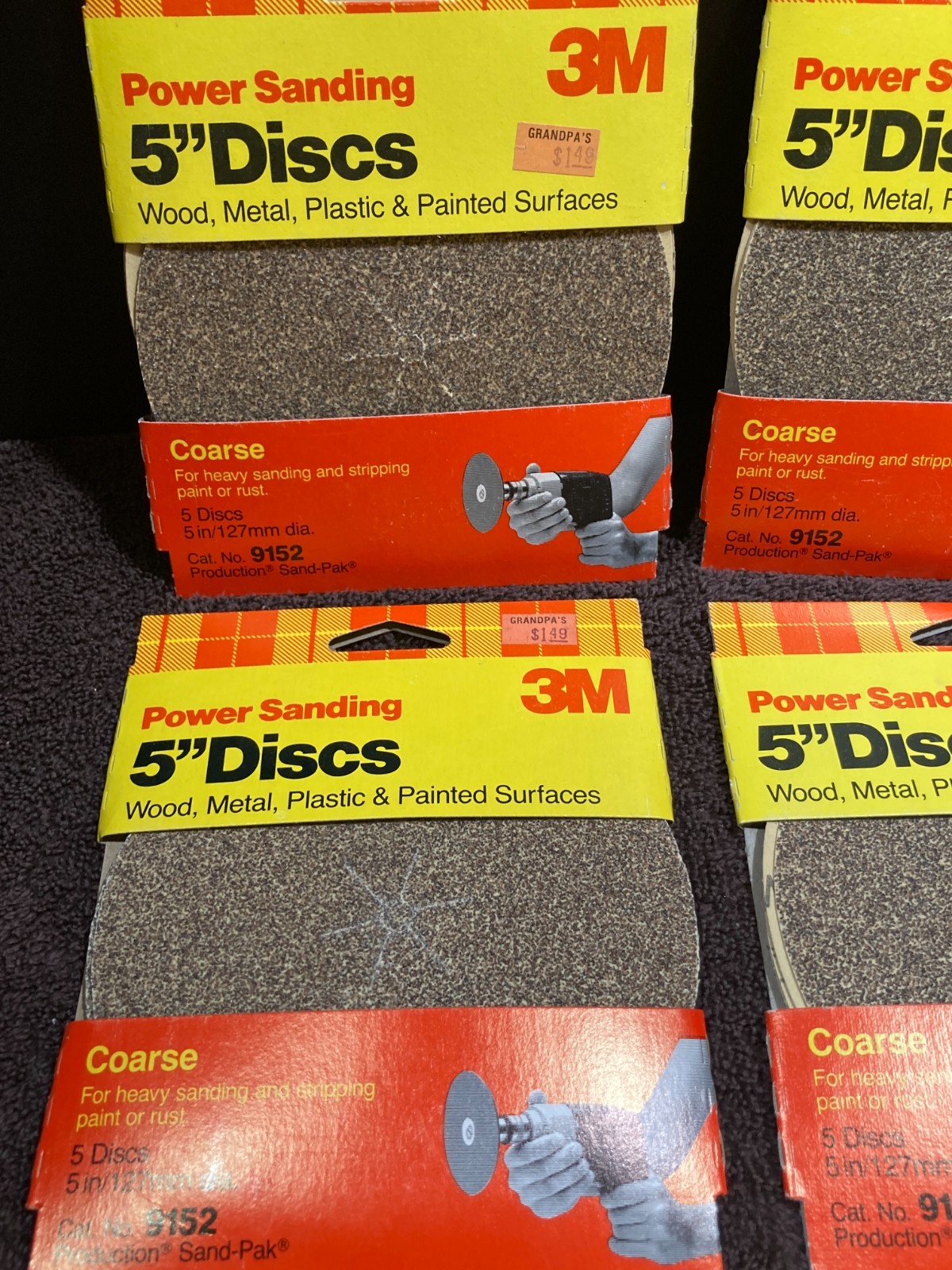 Lot Of 11 NOS 3M/Carborundum 5 in Sanding Disks Coarse/Fine/Med Grit