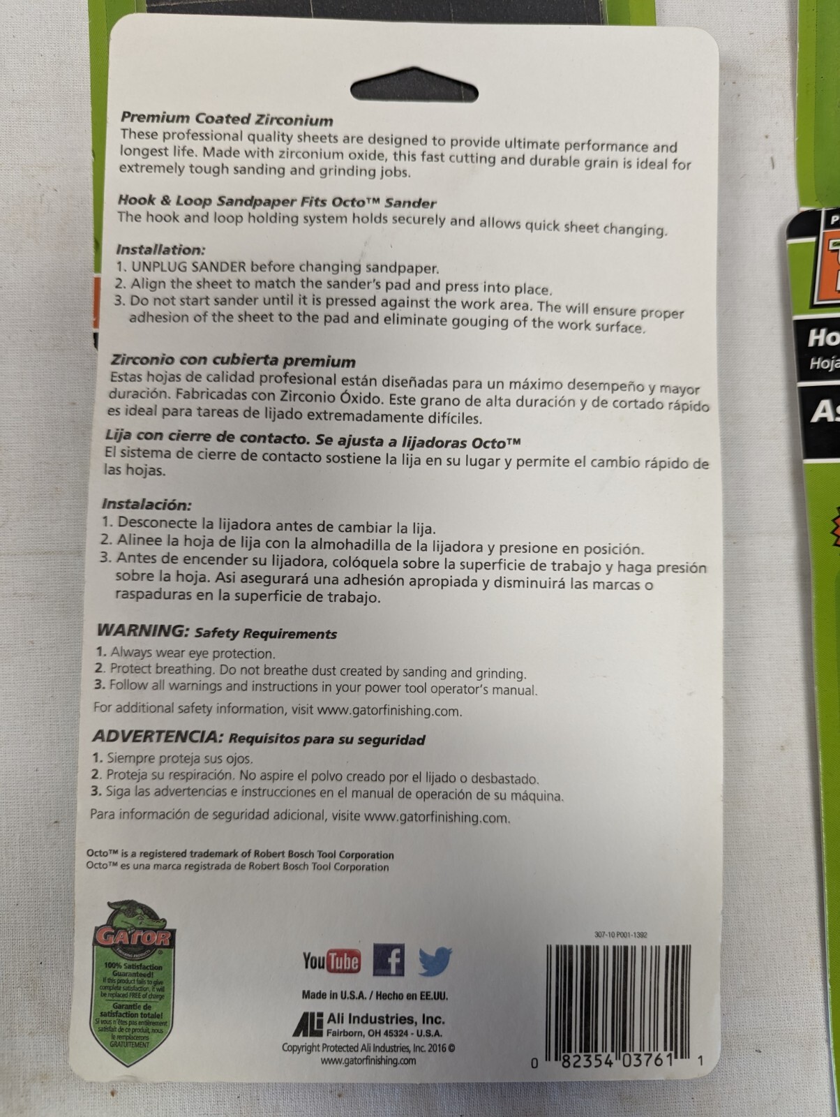 6 pks Gator Ultra Power Hook & Loop Asst Grit Sanding Sheets #3761 Blk zirconium
