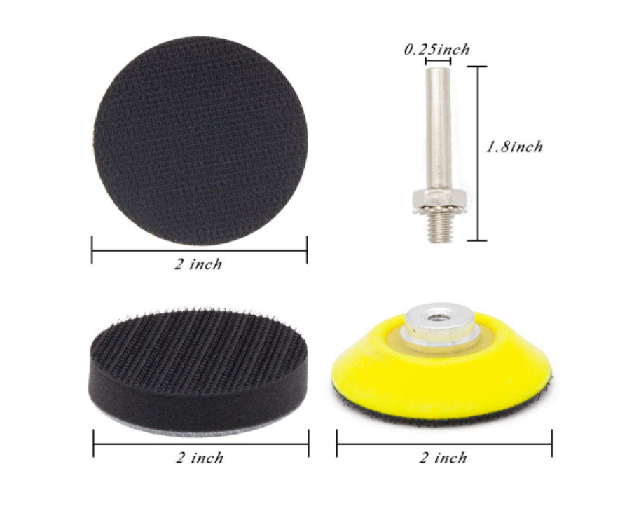 2″ Buffing Plate with 1/4 Drill Attachment, Sanding Disc & Soft Foam pad, 48pcs