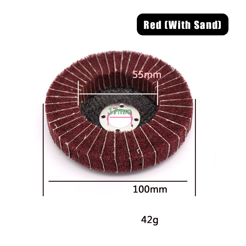 100mm Nylon Fiber Flap Polishing Wheel Abrasive Buffing Discs Scouring Pads