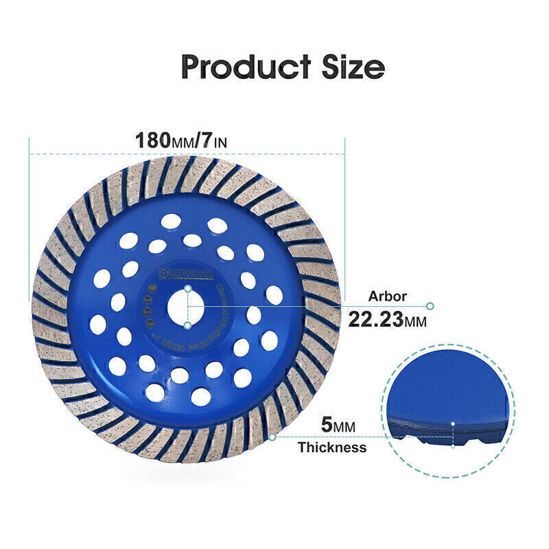 1pc 4/4.5/5/7 inch Diamond Grinding Wheel Turbo Row Grinding Disc for Concrete