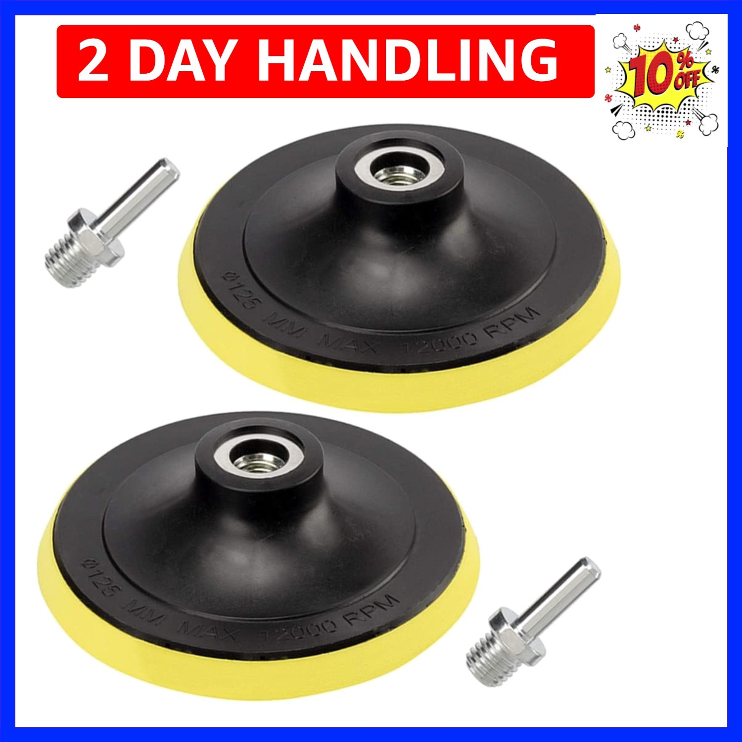2 Pack 5 Inch Hook and Loop Backing Pad with M14 Thread,Rotary Buffing Pad Sa…