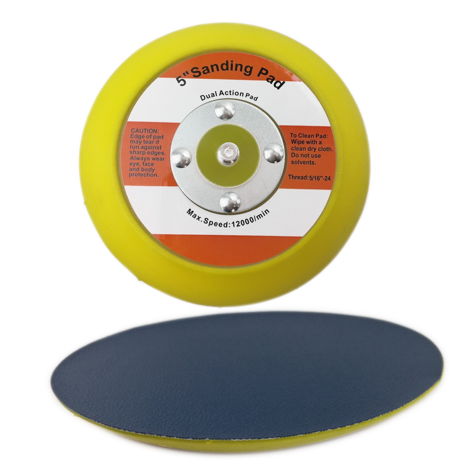 5” Vinyl Face PSA Soft Sanding Backing Pad 24 Thread Mounts For DA Sanders