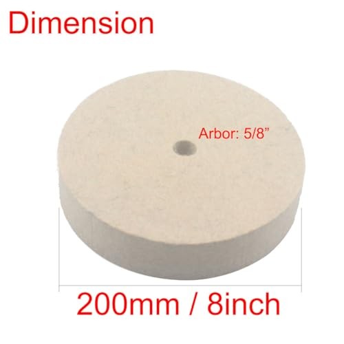 8″ x 1″ Hard Wool Buffing Wheel – 5/8 Inch Arbor Hole Compressed Wool Felt