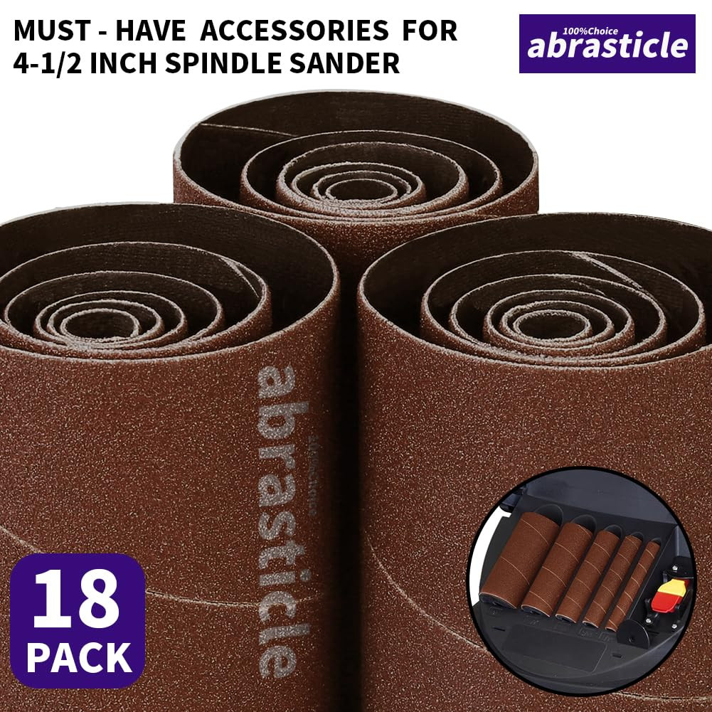 18 Pack Spindle Sander Sleeves, Sanding Sleeves for Oscillating Sander, 150 Grit